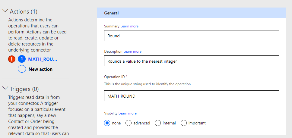Custom Connector Action General