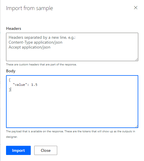 Custom Connector Response Details
